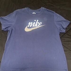 Nike Men's Navy Tee with Cream Logo